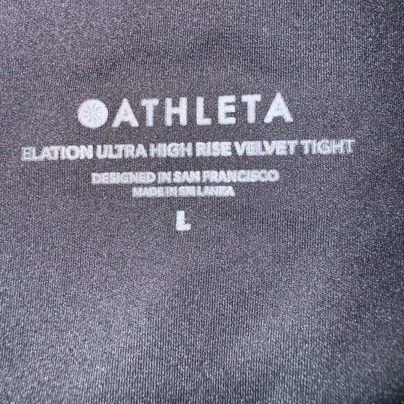 Athleta Elation Ultra High Rise Velvet Tight Large Black skinny stretch legging - Picture 4 of 11